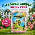 thumbnail image 3 of Flower Lollipops 36 Pack - Individually Wrapped Swirl Suckers - Assorted Tutti Frutti, Strawberry, Orange & Lemon - Flower-Shaped Hard Candy for Parties, Candy Buffets & Goody Bags - 4YoreElves, 3 of 8