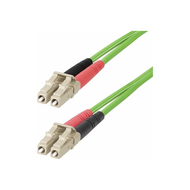 StarTech.com 25m (82ft) LC to LC (UPC) OM5 Multimode Fiber Optic Cable, 50/125��m Duplex LOMMF Zipcord, VCSEL, 40G/100G, Bend Insensitive, Low Insertion Loss, LSZH Fiber Patch Cord - Patch cable - LC/UPC multi-mode (M) to LC/UPC multi-mode (M) - 25 m - 0.1 in - fiber optic - duplex - 50 / 125 micron - OM5 - halogen-free, up to 100 Gbps data transfer rate - green