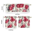thumbnail image 6 of Pioneer Kitchen Curtains and Valance Set 24 Inch Tier the Peony Flowers Curtains Small Drapes for Cafe Living Room Bathroom Farmhouse 3 Pieces Set Rod Pocket, 6 of 6