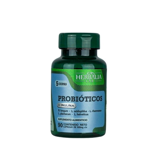 Herbalia Lab | Probióticos + Fibra Avanzado: Inulina de Agave & 5 Cepas - 2 Billones de UFC - 90 Cápsulas