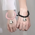 thumbnail image 3 of HHBEAUTY 2Pcs Natural Stone Beads Bracelet, Couples Matching Frosted Stone Bracelet for Women Men Best Friend Lovers Friendship Unisex Jewelry Gift, 3 of 6