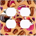 thumbnail image 2 of Metal Light Switch Wall Plate Outlet Cover (Coffee Mocha Candy Bean Toffee Swirl Cupcake Coffee Maker Orange Pink Hearts - Double Duplex), 2 of 2