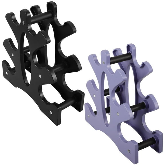 Hytrove Gym Accessory Rack Dumbbell Holder Abs Black 2Pcs