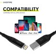 thumbnail image 6 of Overtime Charger | Lightning Charger Cable 10Ft, Long Nylon Braided Phone Charger and Sync Cable - Black, 6 of 9