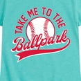 thumbnail image 3 of Instant Message - Take Me To The Ballpark - Toddler & Youth Girls Short Sleeve Graphic T-Shirt, 3 of 6