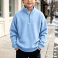 thumbnail image 7 of Bixock Toddler Boys Half Zip Sweatshirts Long Sleeve Tops Crew Neck Pullover Top Solid Color Casual Sweatshirt Warm Soft Breathable Daily Wear Boys Clothings, 7 of 7