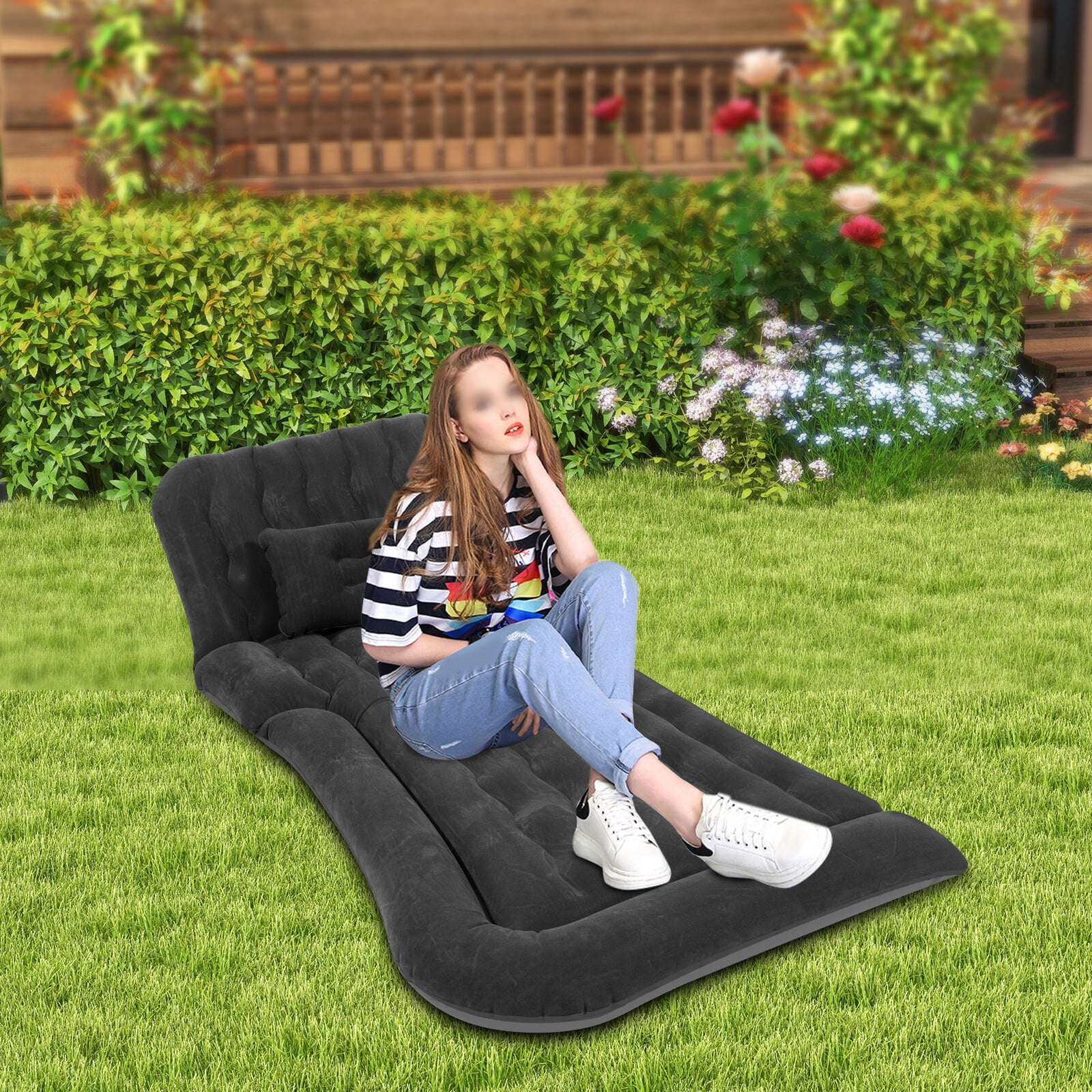 Car Air Bed Air Mattress Backseat Inflatable Cushion & Pump For SUV/Truck/Van