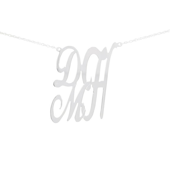 Personalized Script Stack Initial Necklace in Sterling Silver-Order by December 1 to receive in time for Christmas