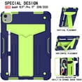 thumbnail image 2 of Epicgadget Case for iPad Air 5/4 (10.9 inch, 5th/4th Generation) / iPad Pro 11 Inch (2021/ 2020/ 2018) - Heavy Duty Rugged Hybrid Case with Kickstand Pencil Holder Cover Case (Navy Blue/Green), 2 of 4