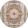 thumbnail image 1 of Ahgly Company Machine Washable Indoor Round Traditional Brown Area Rugs, 4' Round, 1 of 7