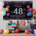 thumbnail image 4 of Happy 48th Birthday Banner,  Happy Birthday Party Decorations, Birthday Supplies Backdrop Décor, 5.9 X 3.6 Ft, 4 of 6