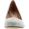 thumbnail image 3 of BONNIBEL WONDA-1 Womens Round Toe Low Heel Glitter Slip On Dress Pumps, Silver, 7, 3 of 4