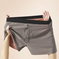 thumbnail image 2 of IWRICH Men' Ice Silk Briefs Striped Boxer Briefs Short Breathable Underwear Plus Size Loose Underpants Brown XL, 2 of 3