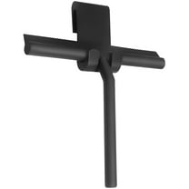 Silicone Household Squeegee for Window, Tile, and Car Glass, All Purpose Bathroom Cleaning Accessories, Includes Hook, Black