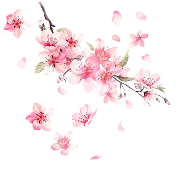 Calcomanía de vinilo para coche con tapa de arañazos y flores de cerezo