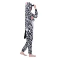 thumbnail image 4 of Pyjama d'Hiver Familial une Pièce Zebra avec Deux Oreilles Rondes Roses Polyester Chaud Ajusté et Confortable Vêtements de Nuit Cosplay RWJDXD, 4 of 6