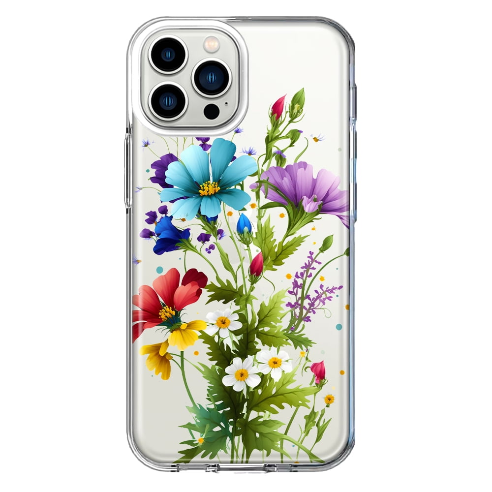 MUNDAZE Apple iPhone 12 Pro Purple Yellow Red Spring Flowers Floral  Shockproof Clear Hybrid Protective Phone Case Cover - Walmart.com