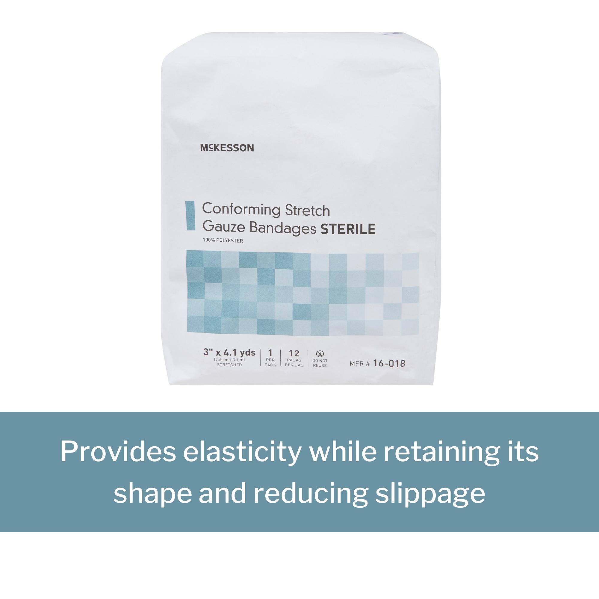 McKesson Conforming Stretch Gauze Bandages, Sterile - 3 in x 4.1 yd, 96 Ct