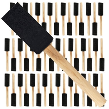 Vermeer Foam Paint Brushes - 48-Count - 1" Disposable Poly Foam Brushes for All Paints