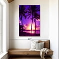 thumbnail image 2 of Elephant Stock Serenity Beach Wall Art - Vertical Canvas Wall Art - Living Room Wall Decor - Beach Canvas - Purple And Pink Decor - 32" x 48", 2 of 8