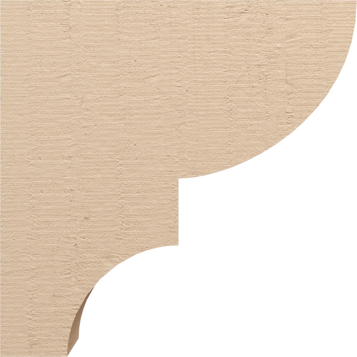 6"W x 24"D x 24"H Thin Ridgewood Rough Cedar Woodgrain TimberThane Corbel, Primed Tan