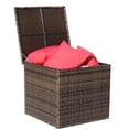 thumbnail image 4 of Olurrisa Outdoor Storage Box with Hinged Lid - 25.5" Brown PE Wicker Deck Box, Weather-Resistant Design for Patio Furniture Cushions & Pool Toys, 4 of 11