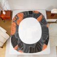 thumbnail image 4 of Manfei Minimalst Camouflage Fitted Sheet Full, Cartoon Rugby Camo Bed Set, Black Orange, 3pcs, 1 Fitted Sheet and 2 Pillowcases, 4 of 6