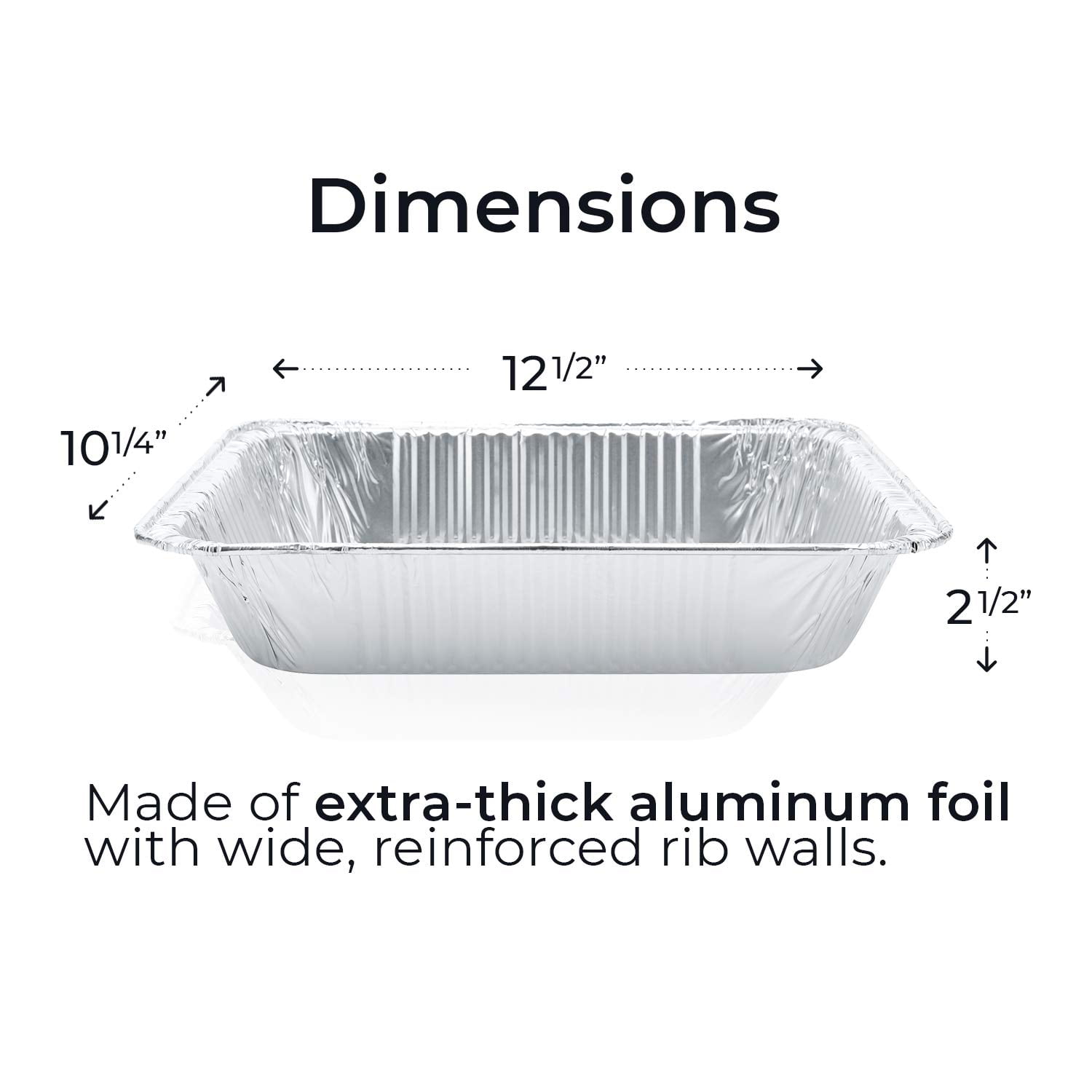 9x13x1.7 Disposable Foil Pans - Half Size Steam Table Aluminum