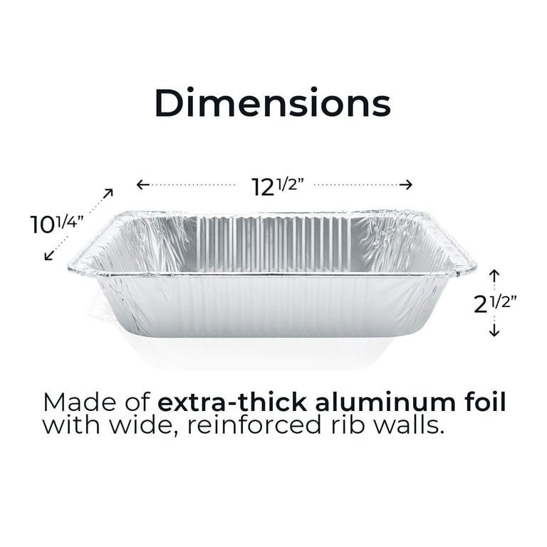 Nicole Fantini's Disposable 9x13 Aluminum Foil/Pan Pans Half Size Deep Steam Table Bakeware - Cookware Perfect for Baking Cakes, Bread, Meatloaf