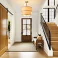 thumbnail image 2 of Modern Minimalist Chandelier Lighting 17.7'' Modern Cream Fabric Drum Shade 5-Light Fixture for Dining Room Kitchen Island, 2 of 12