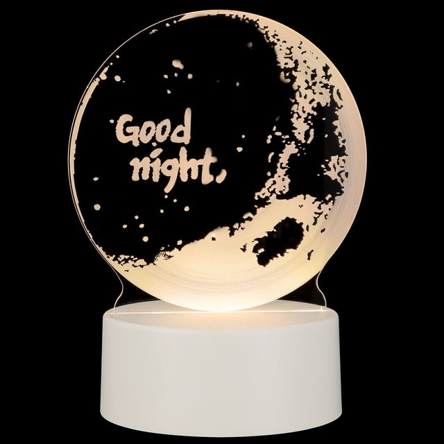 KAKOWELY 1 juego de lámpara de noche 3D de luz cálida, lámpara de escritorio para dormitorio, lámpara decorativa para el hogar.