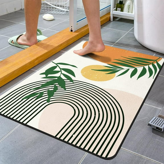 Bath Rug Non-Slip Bath Mat Soft Cozy Durable Thick Bathroom Rugs Quick Dry Rugs for Thin Bathroom Rugs fit Under Door Bathtubs Water Absorbent Rain Shower Room and Under The Sink 17"×27"