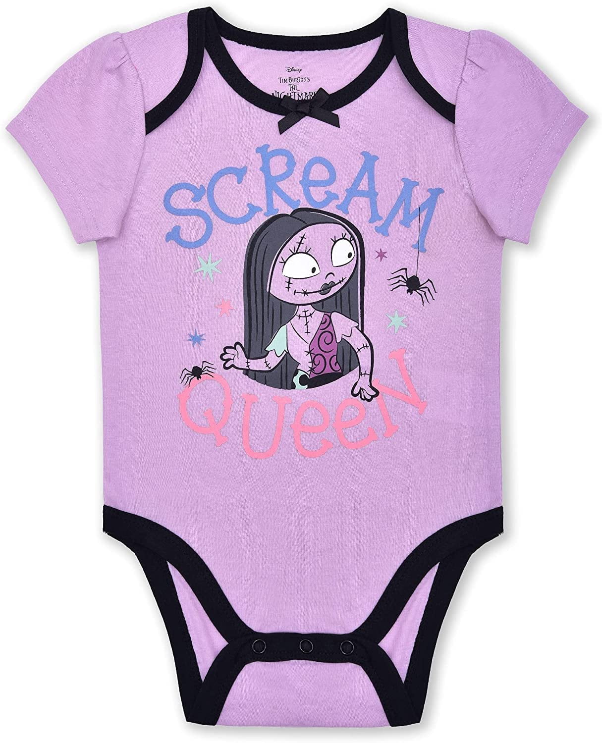 Disneys Night Before Christmas 3 Pack Short Sleeve Creeper for Baby, Girls Bodysuit Bundle
