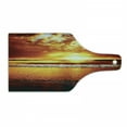 thumbnail image 1 of Ocean Cutting Board, Colorful Sunset on the Ocean Dramatic Sky Summertime Tropical Seaside Cloudscape, Tempered Glass Cutting and Serving Board, Wine Bottle Shape, Brown Yellow, by Ambesonne, 1 of 1
