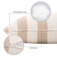 thumbnail image 4 of 2 Pack Outdoor Throw Pillows 21x15 Inch Decorative Pillow Cushions with Insert for Patio Porch, Khaki Stripe, 4 of 7