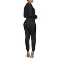 thumbnail image 2 of Gureui Women's Casual 2Pcs Homewear Outfits,Long Sleeve Round Neck Blouse and Long Trousers with Pocket Solid Slim-fit Tracksuit Leisure Wear, 2 of 6