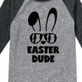 thumbnail image 3 of Instant Message - Easter Dude Bunny - Toddler And Youth Raglan Graphic T-Shirt, 3 of 6