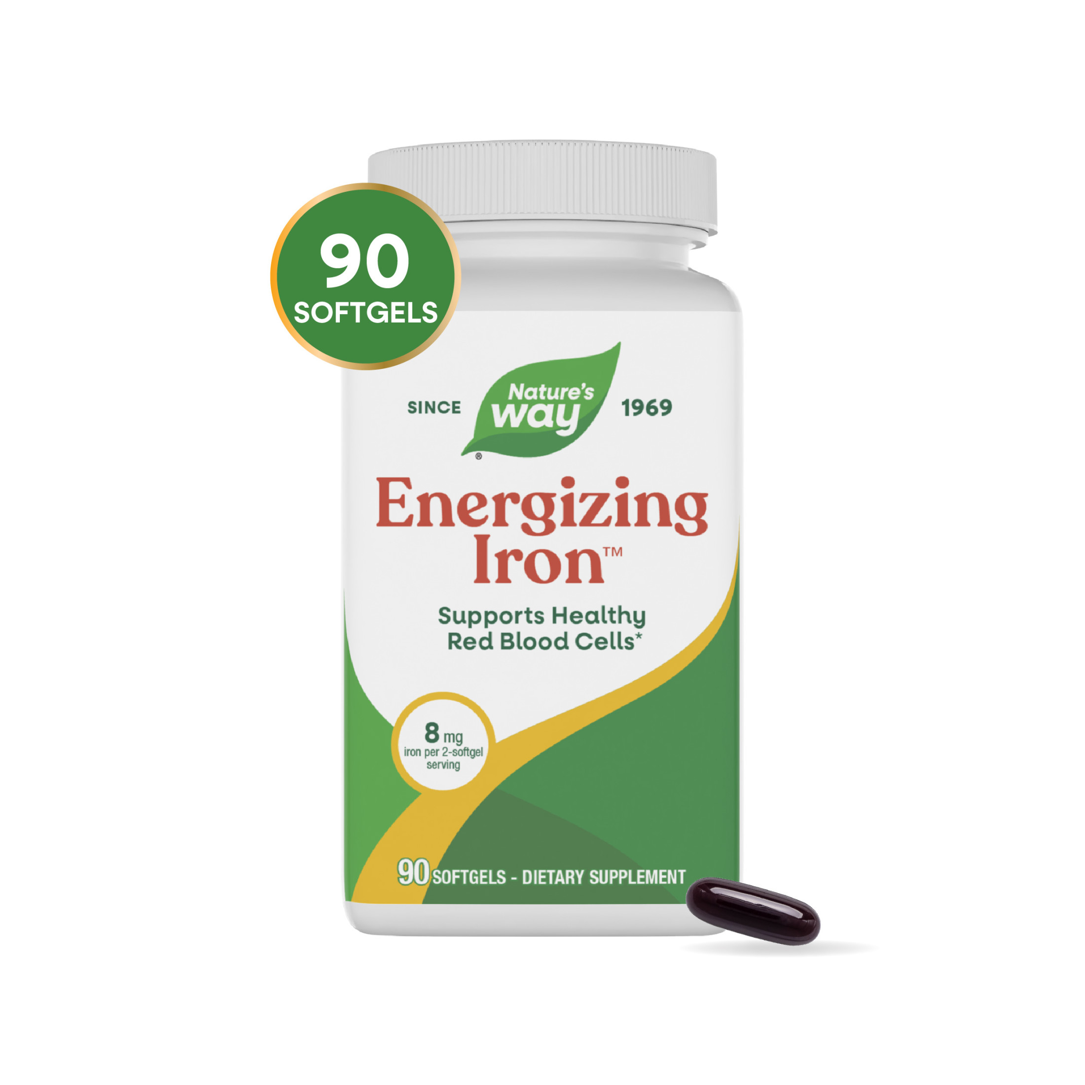 Nature's Way Energizing Iron Softgels, Supports Healthy Red Blood Cells*, Iron  & Vitamin B12, 90ct