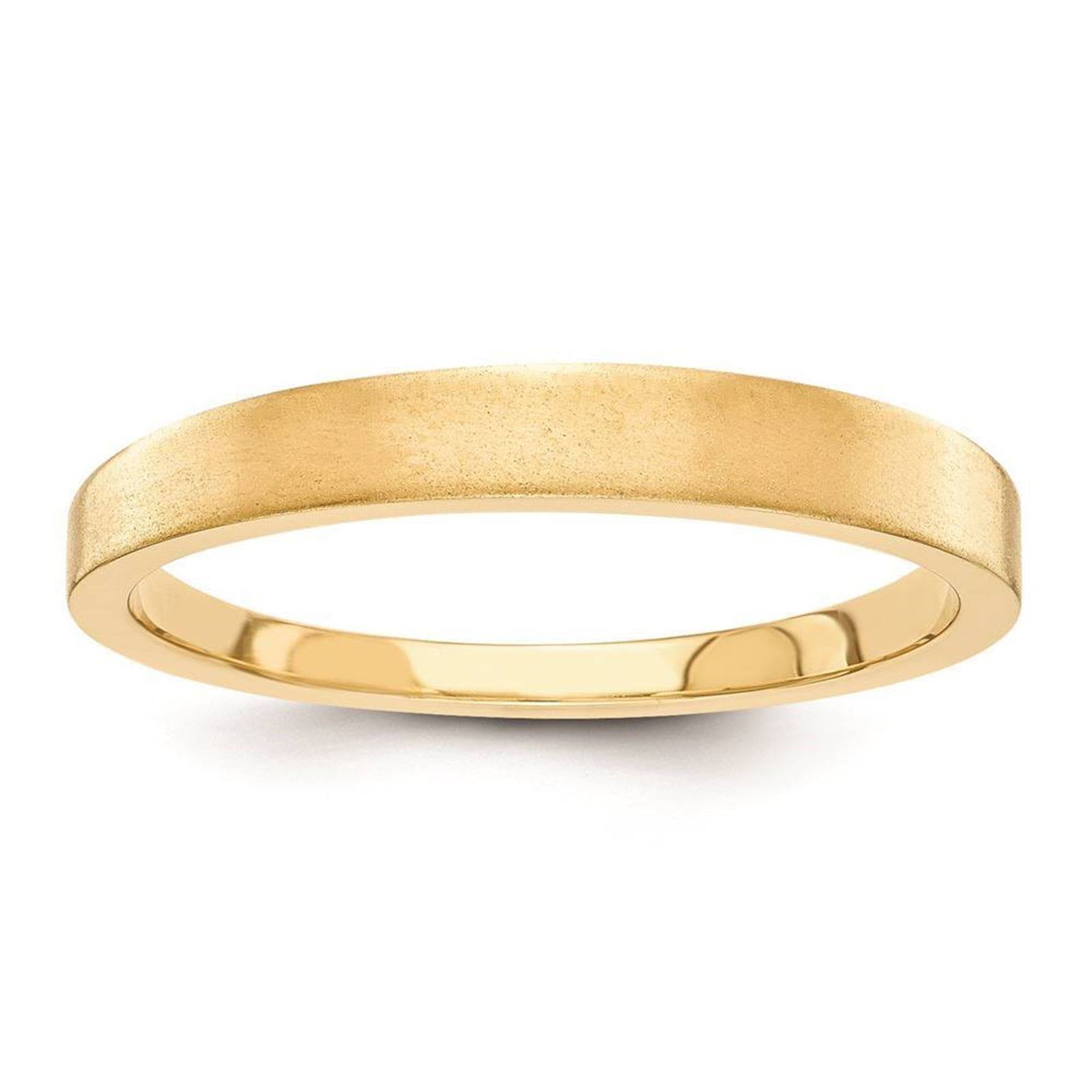 Fusion Collections - 14K Yellow Gold 3mm Tapered Flat Edge Satin Finish