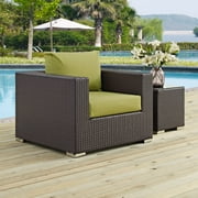 Modway Convene Outdoor Patio Armchair in Espresso Peridot