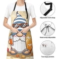 thumbnail image 6 of Lsque Hello Summer Cute Gnome Waterproof Apron Chef Aprons for Men Heavy Duty Chemical Work Apron Extra Long Grilling Aprons with Adjustable Bib Apron, 6 of 9