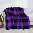 thumbnail image 3 of Fotbe Purple Buffalo Plaid Manta de Franela con Estampado, Manta Ultrasuave para Cama, Sofá, Auto, Hipoalergénica y Antibolitas-60"x50", 3 of 6