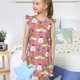 thumbnail image 4 of Fotbe Cartoon Chicken Vestido de Dormir para Niñas de 3 a 10 Años, Mangas Cortas, Estilo Princesa, Pijama Camisón con Mangas Voladas-X-Large, 4 of 6