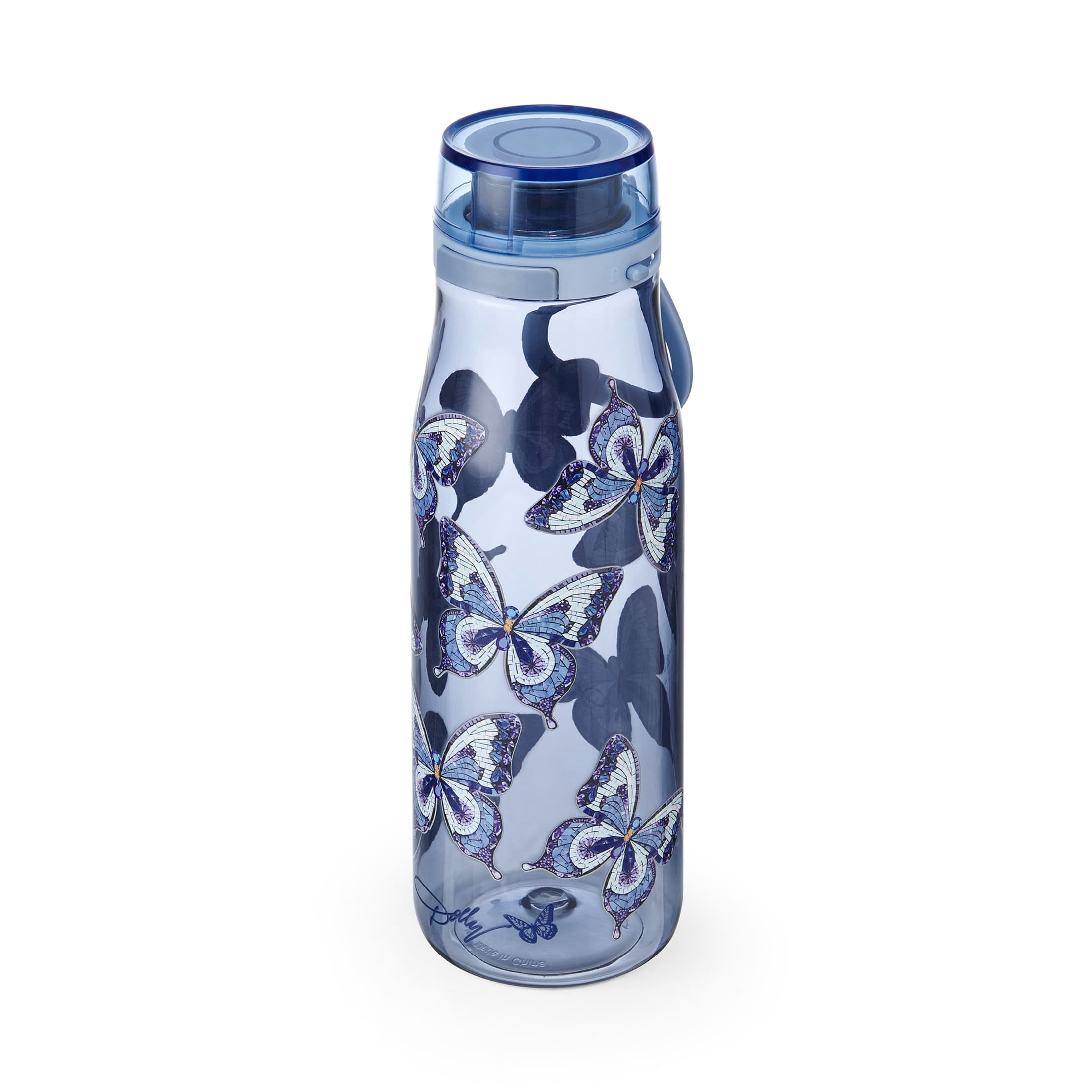 Dolly Parton 24 oz Tritan Water Bottle Blue Butterfly