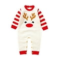 thumbnail image 3 of Hifoo Cozy Winter Knitted Reindeer Fair Isle Jumpsuit Boys Girls Soft Warm Romper O-Neck Playwear Soft Daily Casual Spring Back To School Long Sleeve Onesie One-Pieces, 3 of 9