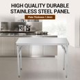 thumbnail image 3 of Commercial-Worktable Folding Workstation Stainless-Steel Heavy-Duty 48 x 24 Inch with 220 lbs Load, Silver Stainless Steel Kitchen Island,Kitchen Work Table, 3 of 7
