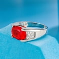 thumbnail image 3 of Created Men Sapphire Ring|Emerald|Ruby|Black Onyx Ring 925 Sterling Silver Men's Ring Pave CZ W/AAA Princess Cut Mens Wedding Band Mens Gemstone Ring，Women's Wedding Rings, 3 of 5