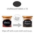 thumbnail image 3 of EZOWare 70ml Spice Glass Jar Set, Small Air Tight Canister Storage Containers with Natural Bamboo Lids and Chalkboard Labels - 10pcs, 3 of 4