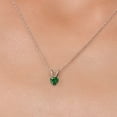 thumbnail image 3 of Gem Stone King 14K White Gold Green Nano Emerald Pendant Necklace for Women | 0.40 Cttw | Gemstone May Birthstone | Heart Shape 4MM | With 18 inch Chain, 3 of 6