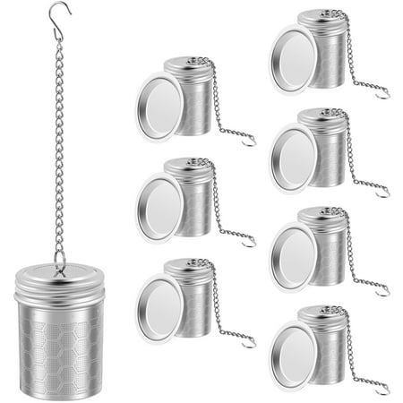 

8Pcs Stainless Steel Tea Infuser Strainer Fine Mesh Tea Infuser Filter with 4.7 inch Extended Chain Threaded Connection for Spice
